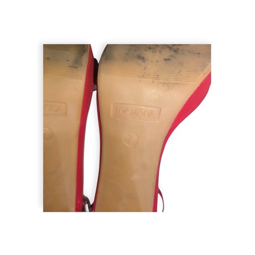 Top Moda Damen Knöchelriemen High Heel offene Zehenpartie rot Größe 7 - Bild 6 von 6