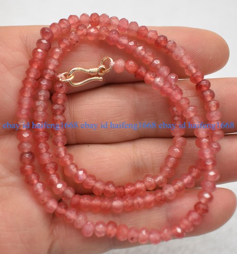 Natürlich 2x4mm Mehrfarbig Facettiert Edelstein Rondelle Perlen Halskette 18" - Bild 5 von 35