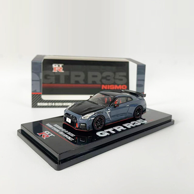 INNO 1:64 Nissan GT-R (R35) NISMO Alloy Vehicle Model Car Collection-Grey Carbon