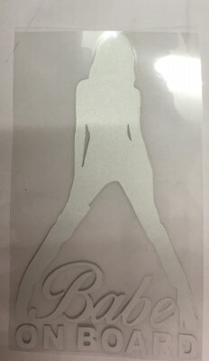 Autosticker Babe on Board WEISS Chick Frau Blond Tuning
