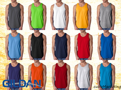 #ad Gildan Mens Ultra Cotton Tank Top Any Size Color Gildan 2200 Tank Top $21.19