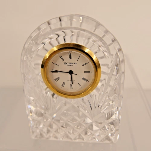 VINTAGE WATERFORD CRYSTAL 6" DOME QUARTZ CLOCK  Rare Design  Desk Clock