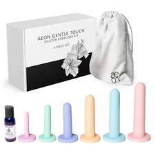 AEON 6 Gentle Touch Vaginal Premium Silicone Dilator Kit with Bag & Bliss Glide
