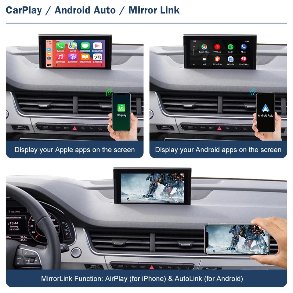 Wireless Carplay Android Auto Interface Car Retrofits Kit For Audi Q7 2016-2019 - Image 3 of 4