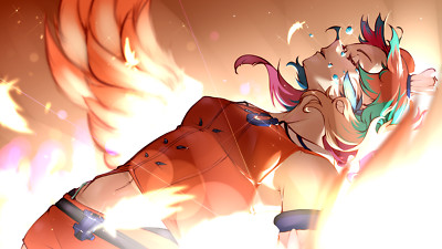 Anime girls hololive takanashi kiara wings closed eyes playmat gaming mat