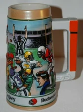 1990 Budweiser Sports Series FOOTBALL Stein Brazil 7.5" Ceramarte #114012
