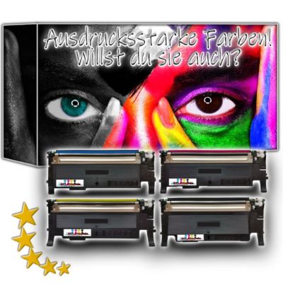 4x Patrone komp.zu C4072 M4072 Y4072 K4072 für HP SAMSUNG CLP-320N
