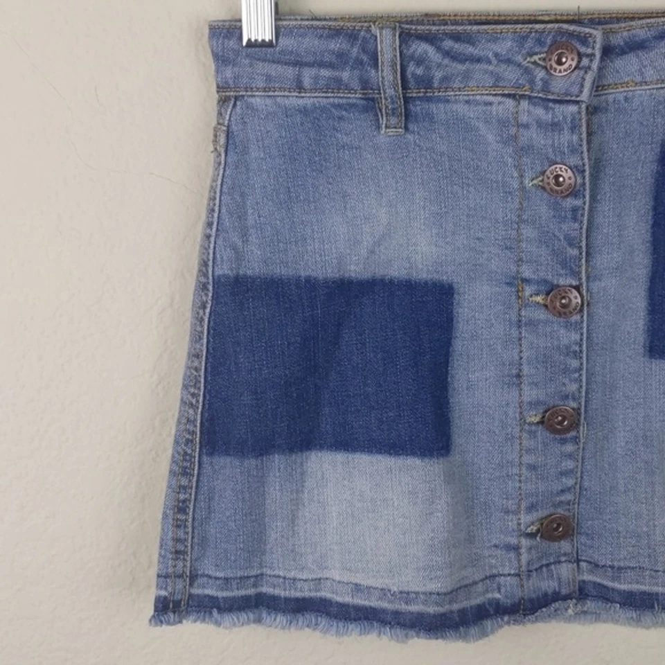 Lucky Brand Girls Skirt Patchwork Denim Jean Skirt Blue Size 10 Western Boho - Image 4 of 4