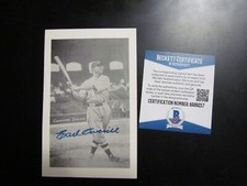 Earl Averill signed Photo Postcard Beckett Certified