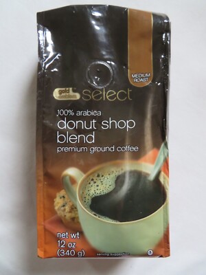 Gold Emblem Select Arabica Donut Shop Blend Medium Roast Ground Coffee 12 Oz