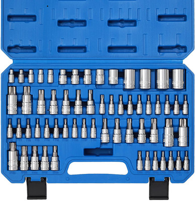 Master Torx Bit Socket and External Torx Socket Set, 60-Piece Set, S2 and Cr-V S