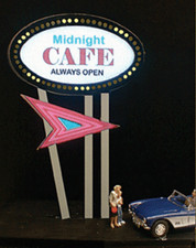 MILLER ENGINEER OVAL MULTI-GRAPHIC ANIMATED SIGN HO-SCALE LIGHTS W/6 OVERLAYS