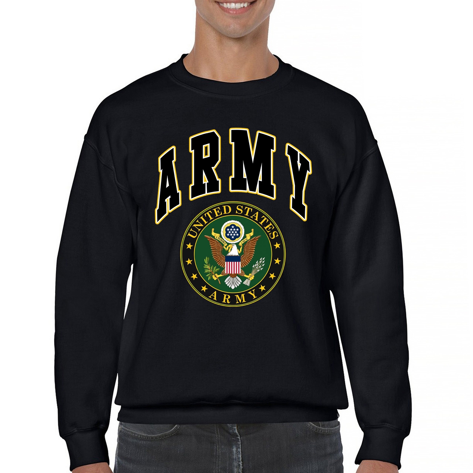 United States Army Crew Neck Sweatshirt Army Crest Patriotic | eBay