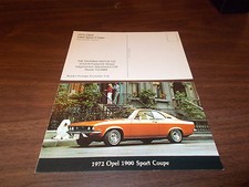1972 Opel 1900 Sport Coupe Advertising Postcard