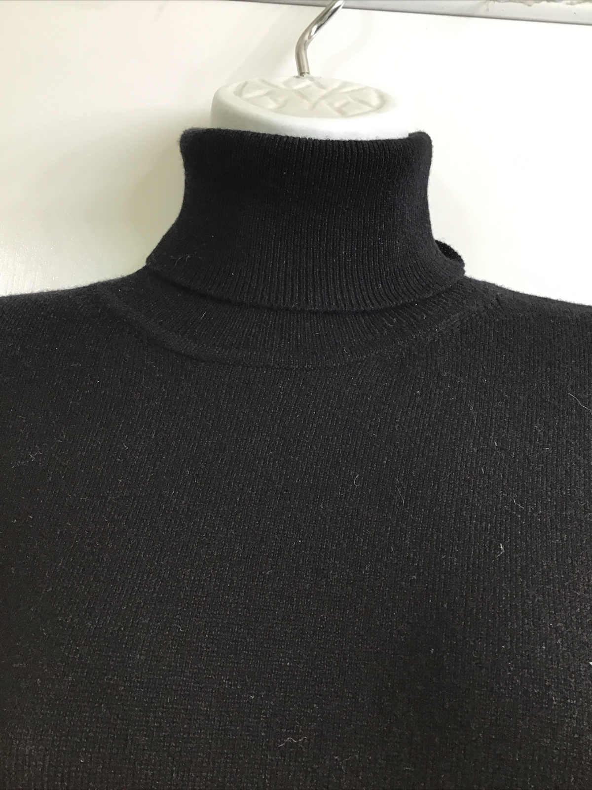 Abito lungo Saint Laurent girocollo in maglia nero cashmere taglia S