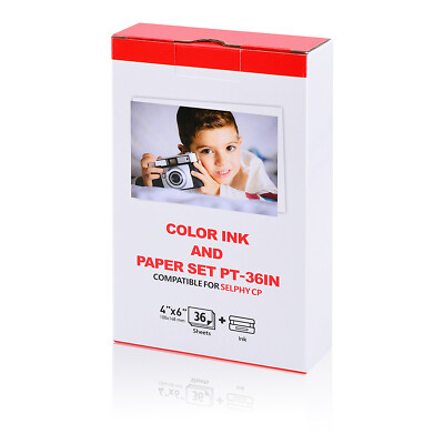Fits Canon Selphy CP1300/1200 Ink Toner 4X6in 36 Sheets Photo