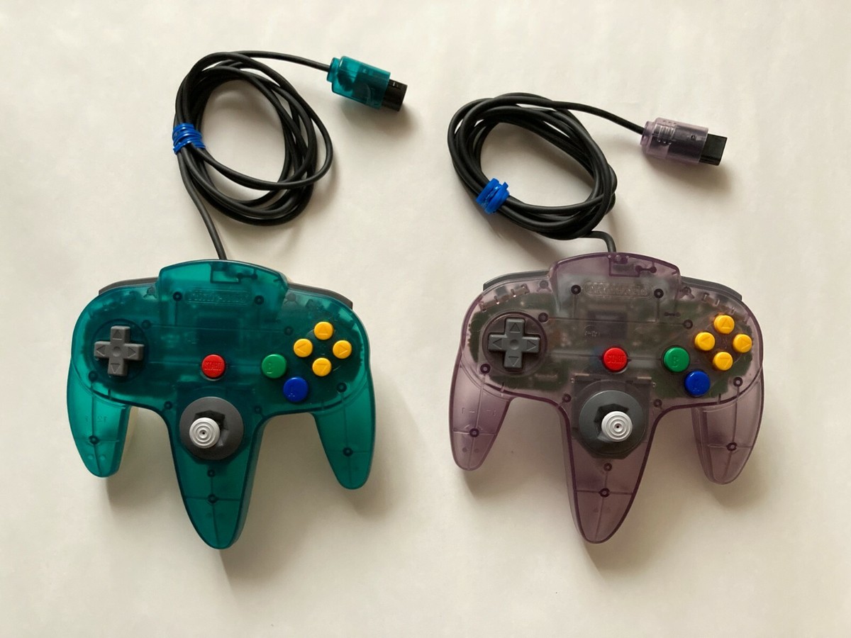 Sold in sets of two. Official Nintendo 64 Purple and Blue Sold in sets of two. Official Nintendo 64 Purple and Blue