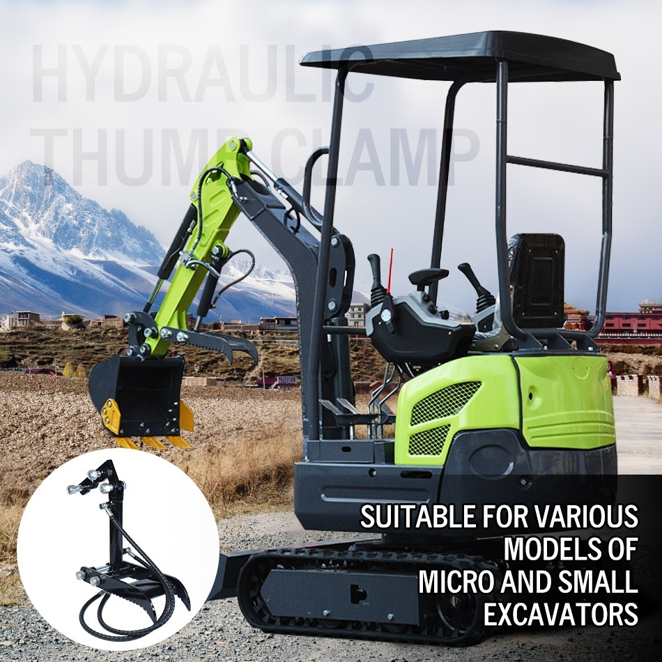 NEW 3-Holes Hydraulic Thumb Clip Attachments For Mini Excavator Small Digger