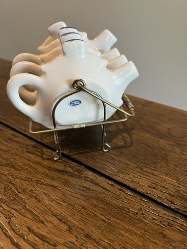 Juego de 4 bolsas de té vintage Japón cebolla azul con soporte de latón - Imagen 8 de 15