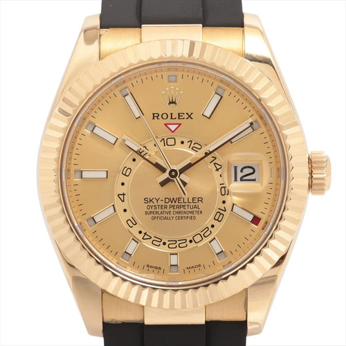 Rolex Sky-Dweller 326238 YG YG & rubber AT Champagne-Face