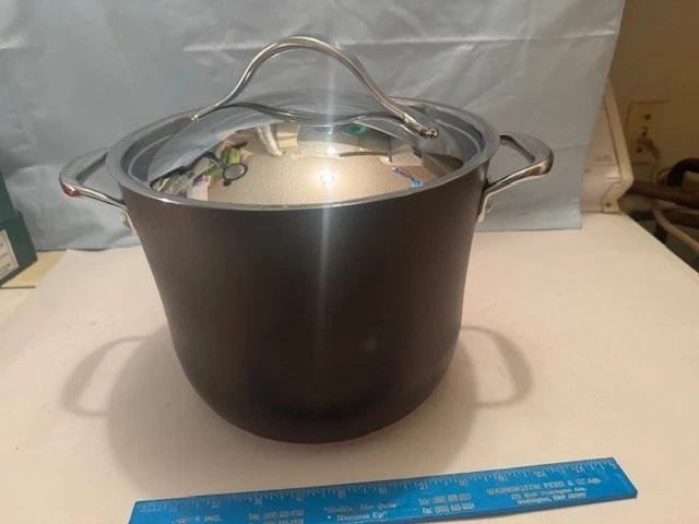 NEW ANOLON NOUVELLE COPPER LUX HARD ANODIZED NON STICK 8 QT STOCK POT