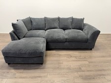 Harry Grey Fabric Large Left Hand Corner Sofa READ DESCRIPTION