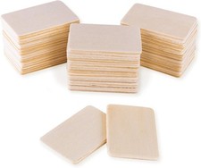 Super Z Outlet 50 Pack Unfinished Natural Wood Rectangle Blank Pieces Wooden... 