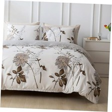 Duvet Cover King Size, King 104 90 inch B - Off White Dahlia no Comforter 
