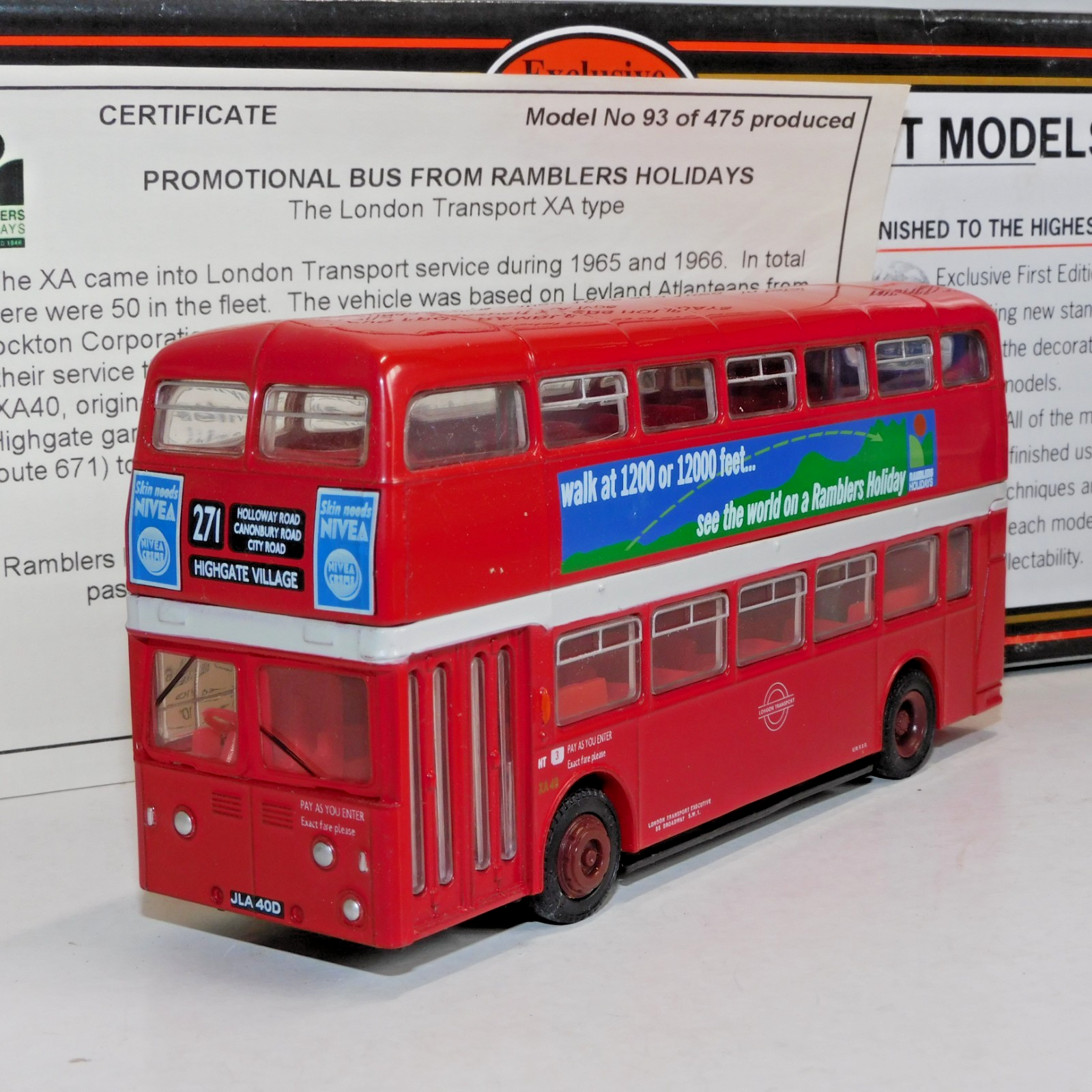 EFE LEYLAND ATLANTEAN XA BUS LONDON TRANSPORT ROUTE 271 1/76 18108B RAMBLERS