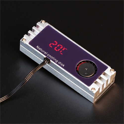 OLED Temperature Display Heatsink Cooler Fan For M.2-2280/2210 SSD Solid - Afbeelding 4 van 10