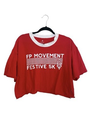 Free People Movement Festive 5K Crop Top Tee size Small
