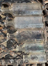 Graduated Set 5 Eagle Drug Store Pharmacy Bottles Houston Texas TX Pictorial