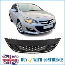Front Bumper Lower Grill W/Chrome Trim&Plate Holder For Vauxhall Astra J 2012–15
