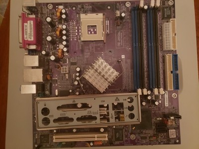Rare Elitegroup Purple Socket 478 865G-M mATX Motherboard W/io Shield AS IS
