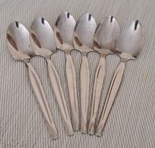 6 Lightweight Grapefruit Serrated Spoons Stainless Steel