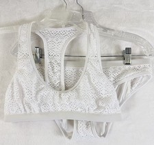 Venus Bikini Set Crochet White Size 4 Top New 6 Bottom Racerback Swimwear Women