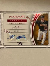 2016 Immaculate Signatures Max Scherzer SSP AUTO #08/10