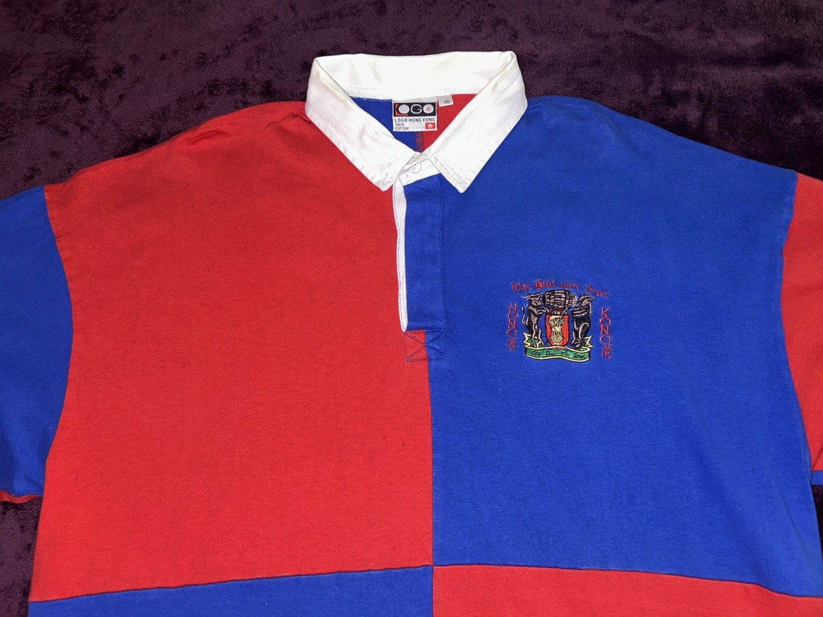 VTG 80s Bull & Bear Hong Kong Rugby Club Polo-Sz 48/XXL/3XL-Excellent-Rare image 4