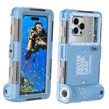 Underwater Snorkeling Diving Phone Case, Waterproof Phone Case for iPhone Blue
