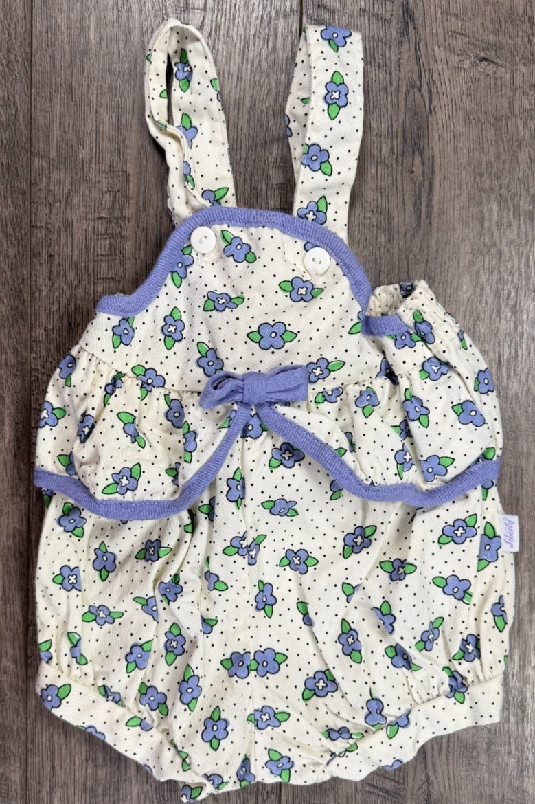 Baby Girl Clothes Vintage Liberty 18 Month Purple Flower Shortalls