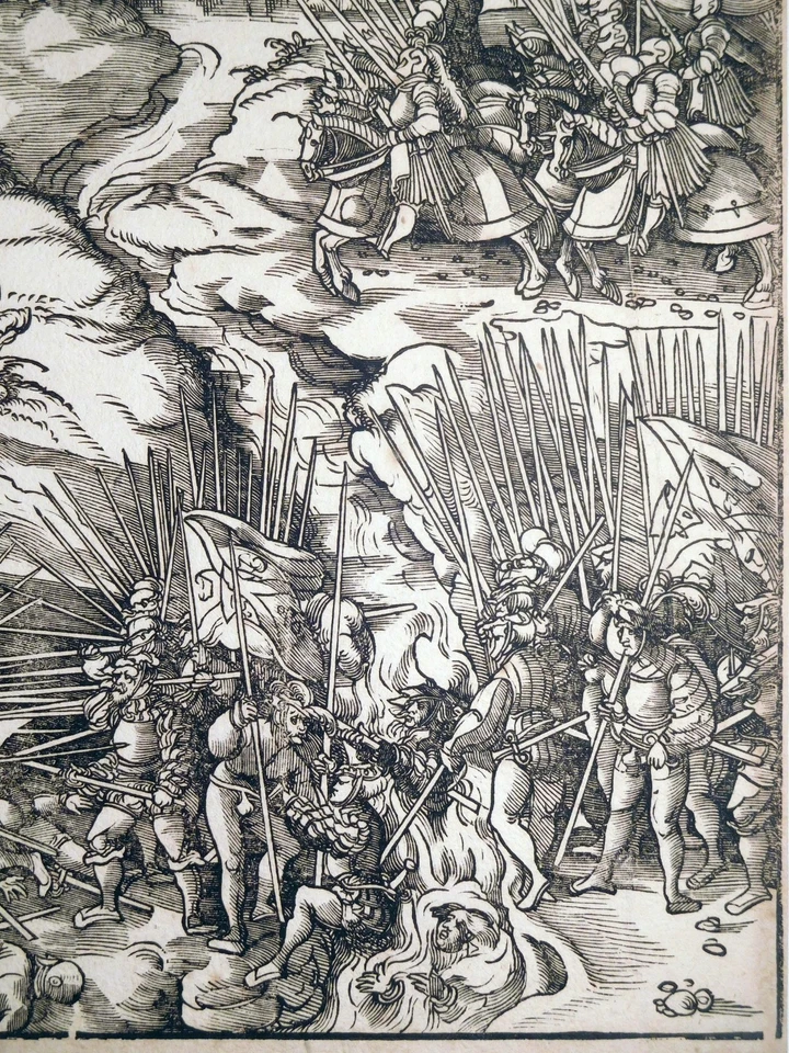 Holzschnitt, Schlacht in Friesland, L. Beck, um 1515/1775, Weißkunig, H 215 - Bild 4 von 4