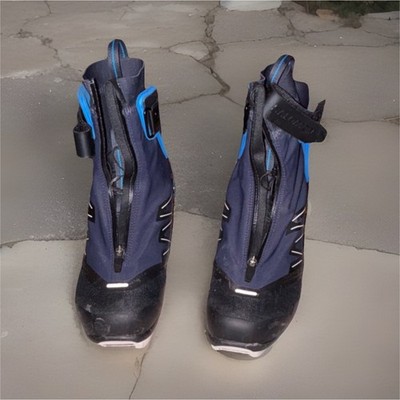 Salomon RC8 Prolink Nordic Ski Boots Men's Size 10 Black Blue