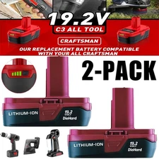 2Pack For CRAFTSMAN 19.2 VOLT C3 LITHIUM DIEHARD BATTERY PACK 315.PP2011 3.6Ah