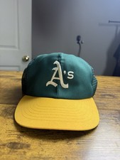 Vtg 80  s Oakland A's Athletics Baseball Trucker Cap Snapback MLB Mesh