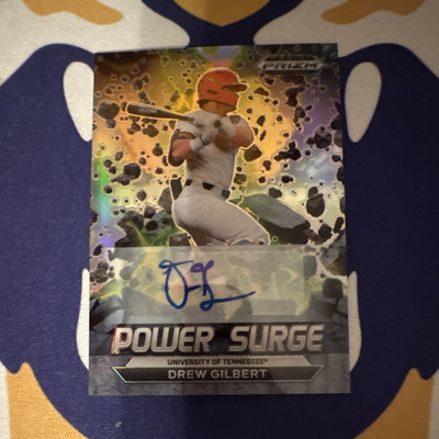 Panini 2022 Prizm Draft Picks Power Surge Auto Drew Gilbert #PS-DG Tennessee