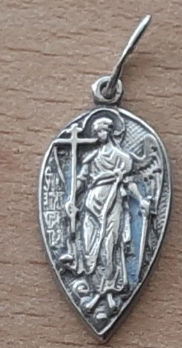 Ukraine Icon Pendant STERLING SILVER 925 Ag Arch Angel St Mikhail Prayer Amulet