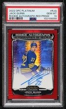 2022 O-Pee-Chee Platinum Rookie Red Prism 4/30 Jack Quinn #R-JQ PSA 10 Auto 0bn4