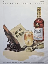 Glenmore's Kentucky Tavern Bourbon Whiskey Book Stand Vintage Print Ad 1943