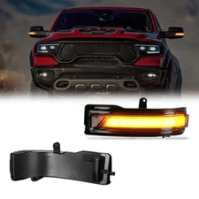 Smoked Side Rearview Mirror LED Turn Signal Light For Dodge RAM 1500 2019-2023