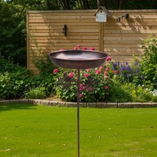 Freestanding Bird Bath Bowl Bird Feeder Tray with Stake Hummingbird Backyard for